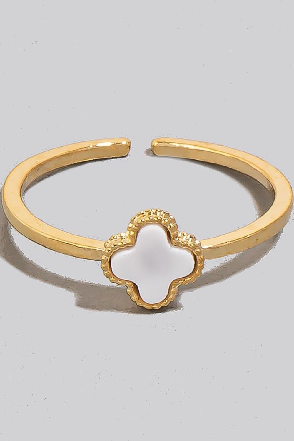 Fame Clover Charm Dainty Band Ring