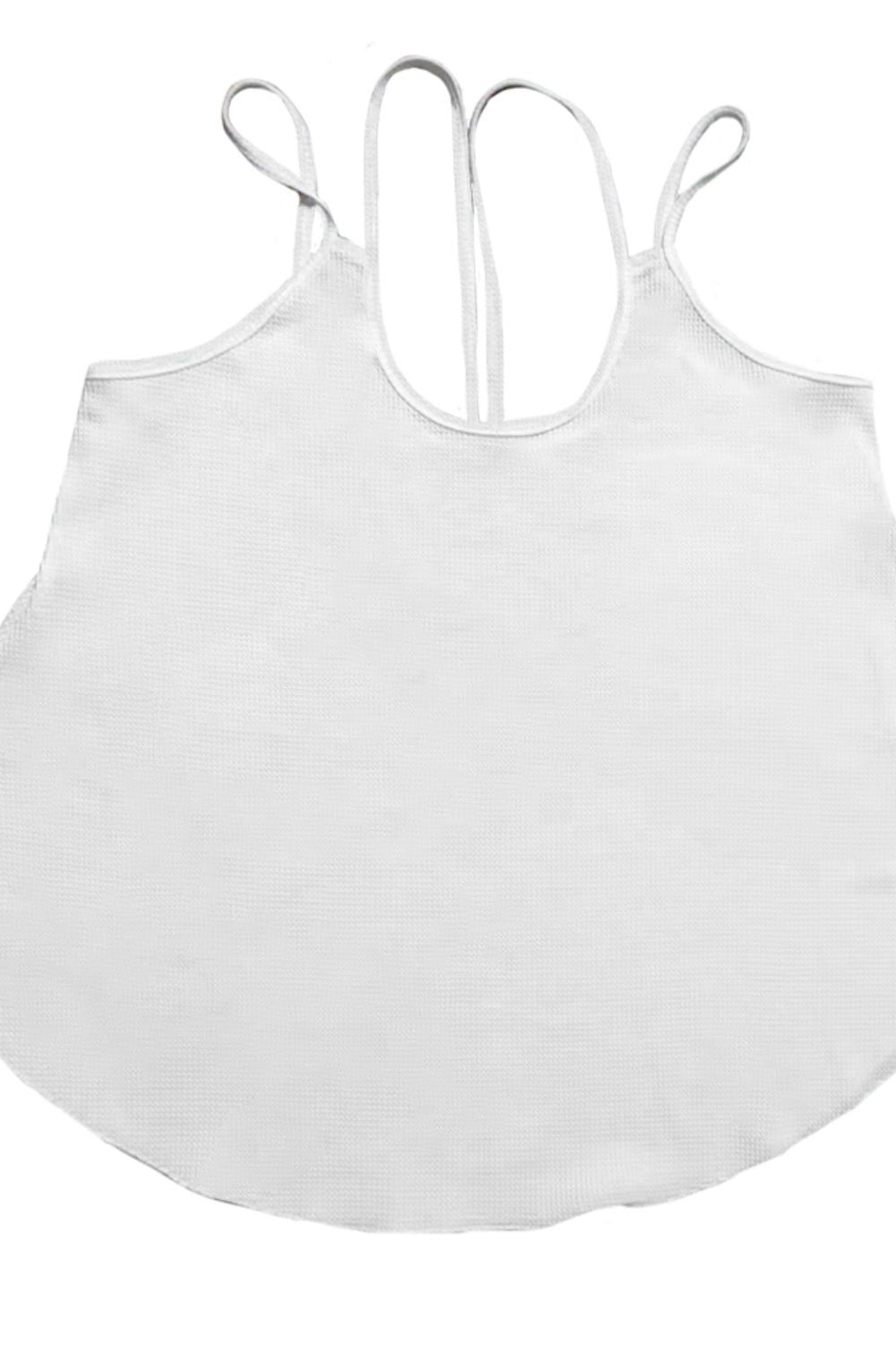 Shiny Scoop Neck Double-Strap Cami